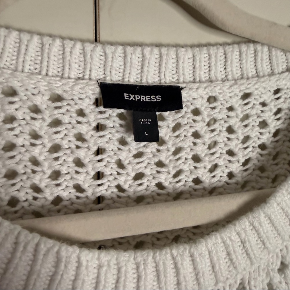 Express White Cotton Knit Top - Picture 3 of 5